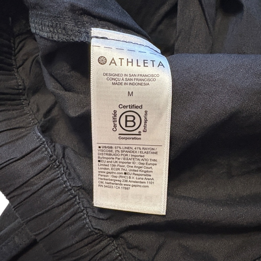 Athleta Paradise Mid Rise Straight Leg Cargo Pants M Linen Coastal Beachy NWT - Picture 9 of 11